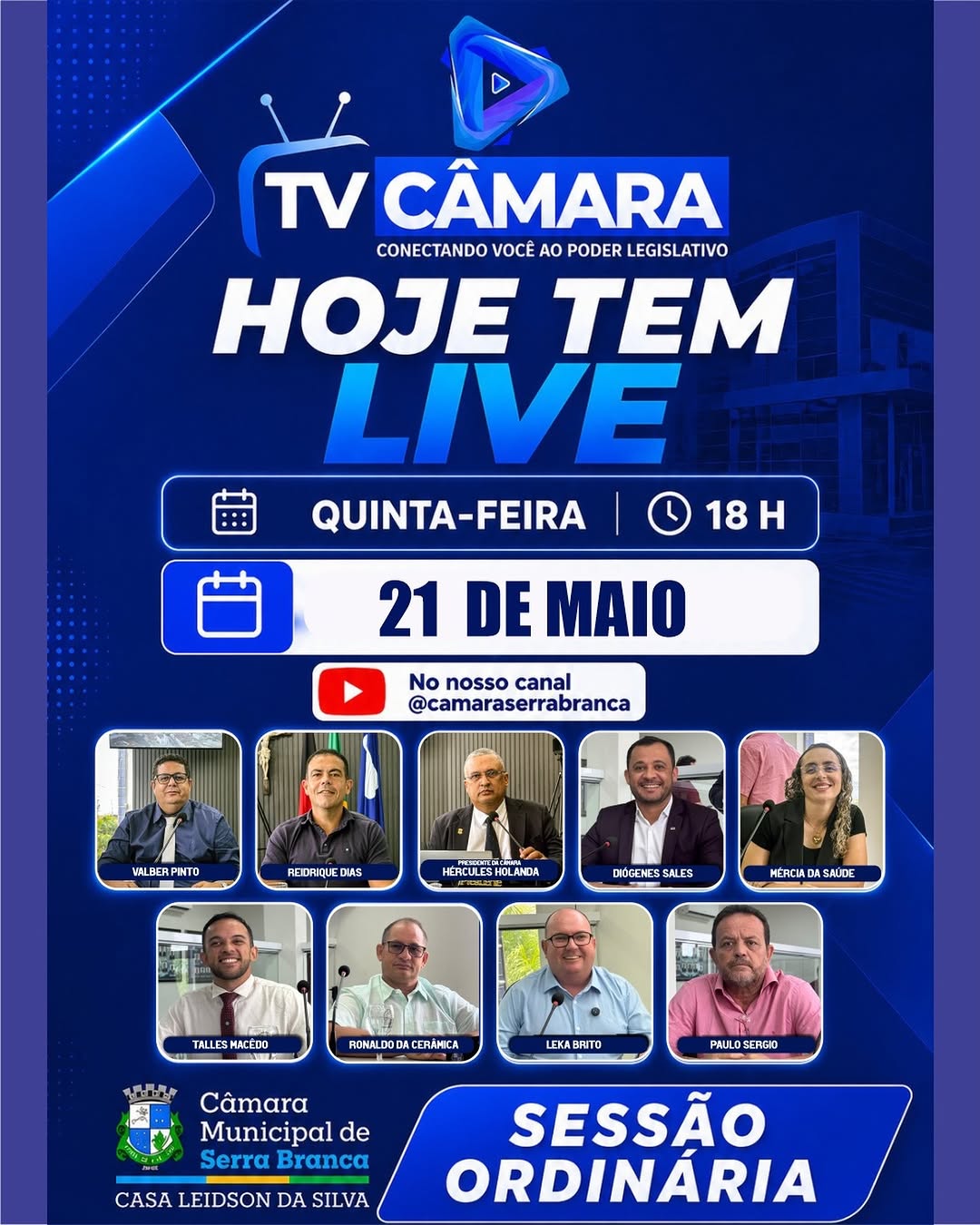Hoje tem sessão ao vivo!