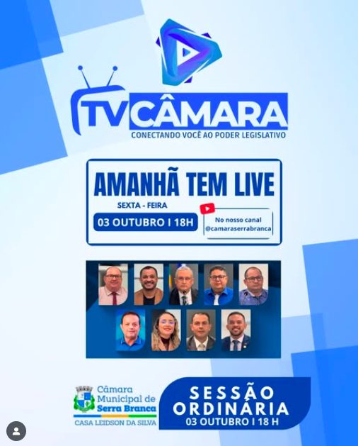 Amanhã tem Live na TV Câmara!