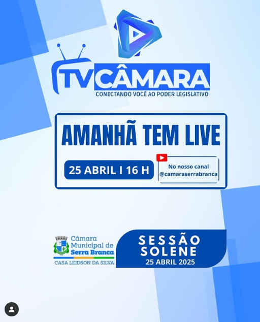 Amanhã tem live!