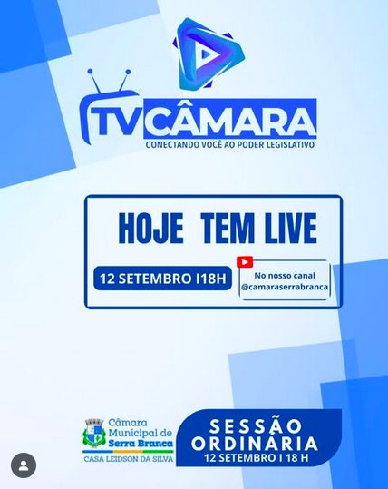 HOJE É SEXTA E TEM LIVE NA TVCÂMARA!