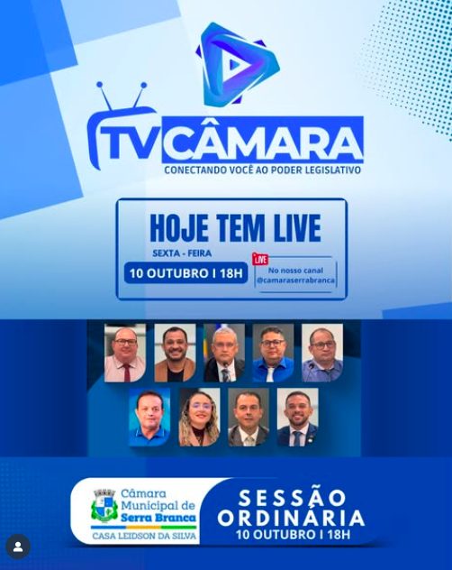 HOJE TEM LIVE NA TV CÂMARA!