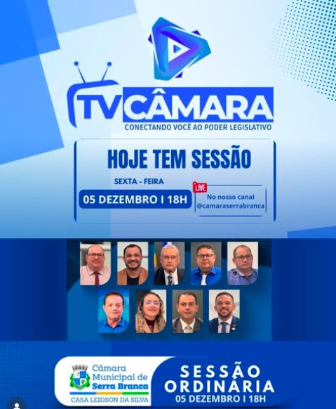 Hoje tem Sessão Ordinária